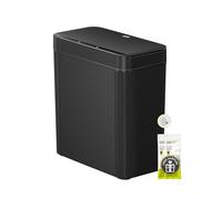 EKO Brio Poubelle de salle de bain avec détecteur de mouvement automatique sans contact - Étanche - Poubelle intelligente pour cuisine, chambre et bureau - 10 l - Noir