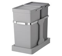 EKO - Collecteur de déchets encastrable Deco 20+15 litres - Plastic Stainless steel - Gris
