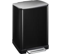 EKO - E-Cube Poubelle à pédale 40 litres - Stainless steel Plastic - noir, inox mat