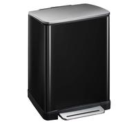 EKO - E-Cube Poubelle à pédale 50 litres - Stainless steel Plastic - noir, inox mat