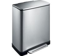 EKO - E-Cube Poubelle à pédale de recyclage 28+18 litres - Acier inoxydable Plastique - Acier inoxydable mat