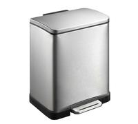 EKO - E-Cube poubelle de recyclage à pédale 10+9 litres - Acier inoxydable Plastique - Acier inoxydable mat