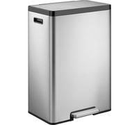EKO - EcoCasa 2 Poubelle à pédale 30 litres - Plastique inoxydable - Acier inoxydable mat