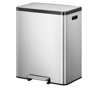 EKO - Ecocasa 2 Poubelle à pédale pour le recyclage 36+24 litres - Acier inoxydable Polypropylène - Acier inoxydable mat