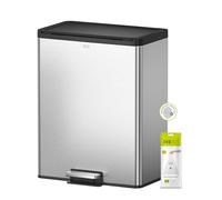 EKO Ecocasa III Poubelle de cuisine de recyclage à double compartiment à pédale en acier inoxydable 20 + 20 l
