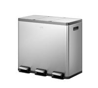EKO Ecocasa Plus Poubelle de Tri 18+18+18 L à Pédale Inox