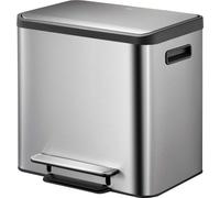 EKO - EcoCasa Recycler Poubelle à pédale 12+12 litres - Acier inoxydable - Acier inoxydable mat