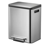 EKO - EcoCasa Recycler Poubelle à pédale 15+15 litres - Acier inoxydable Plastique - Acier inoxydable mat