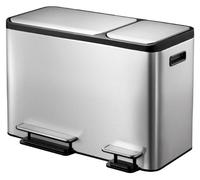 EKO - EcoCasa Recycler Poubelle à pédale 24+12 litres - acier inoxydable plastique - Acier inoxydable mat