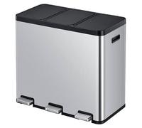 EKO - Essential 1 Recycler Poubelle à pédale 20+20+20 litres - Acier inoxydable Plastique - Acier inoxydable mat
