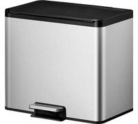 EKO - Essential 2 Recycler Poubelle à pédale 20+9 litres - Acier inoxydable Polypropylène - Acier inoxydable mat