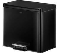 EKO - Essential 2 Recycler Poubelle à pédale 20+9 litres - Steel Polypropylene - Noir