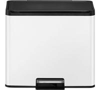 EKO - Essential 2 Recycler Treteimer 20+9 Liter - Acier Polypropylène - Weiß