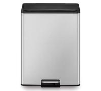 EKO - Essential Recycler Poubelle à pédale 20+20 litres - Stainless steel - Acier inoxydable mat