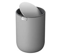 EKO Fandy Mini-poubelle avec couvercle, couvercle basculant, poubelle de bureau pour salle de bain, plan de travail, table de maquillage, bureau ou bureau, petite poubelle, 2,2 l, Gris