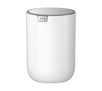 EKO Fandy Mini poubelle de table ronde de 1,5 l avec couvercle basculant, petite poubelle ronde de 1,5 l pour bureau, maison, salle de bain, chambre à coucher, voiture (blanc)