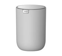 EKO Fandy Mini poubelle de table ronde de 1,5 l avec couvercle basculant, petite poubelle ronde de 1,5 l pour bureau, maison, salle de bain, chambre à coucher, voiture (gris)