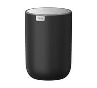 EKO Fandy Mini poubelle de table ronde de 1,5 l avec couvercle basculant, pour bureau, maison, salle de bain, chambre à coucher, voiture (noir)