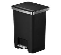 EKO - Hana 2, poubelle à pédale 25 litres - Plastique - Noir