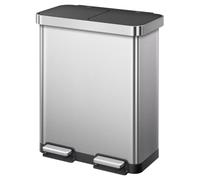 EKO Hana Deluxe Poubelle double compartiment en acier inoxydable de qualité supérieure 40L+28L (68 L) Idéal pour le recyclage en cuisine