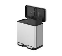 EKO Hana Deluxe Poubelle double compartiment en acier inoxydable de qualité supérieure 40L+28L (68 L) Idéal pour le recyclage en cuisine