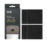 EKO Lot de 4 recharges de filtre à odeurs pour poubelle de cuisine et bac à compost, désodorisant au charbon actif, absorbeur d'odeurs de charbon actif