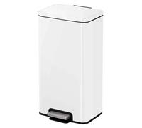 EKO - Madison Poubelle à pédale 30 litres - Acier inoxydable Plastique - Blanc mat