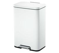 EKO - Madison Poubelle à pédale 50 litres - Acier inoxydable Plastique - Blanc mat