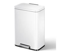 EKO Madison Poubelle de Cuisine 50 L à Pédale Blanc Mat