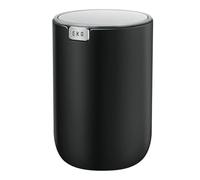 EKO Mini poubelle de bureau ronde avec couvercle basculant - 1,2 l Petite poubelle de table pour bureau, maison, voiture (noir)