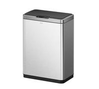 EKO Mirage Poubelle de cuisine automatique, poubelle de tri sélectif double 2 x 20 L, couvercle à fermeture douce, acier inoxydable anti-traces