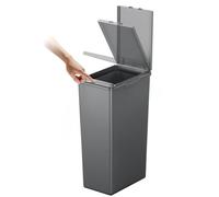EKO - Poubelle de Cuisine Morandi - 30 L - Ouverture Tactile avec Couvercle - Bord Intérieur Amovible et Système Modulaire pour Recyclage - Gris Foncé