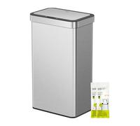 EKO Nova Poubelle de cuisine automatique 80 l avec capteur de mouvement, couvercle à fermeture douce, résistante aux empreintes digitales, en acier inoxydable mat