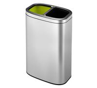 EKO - OLI-Cube Open Top Recycler Poubelle 20+20 litres - Stainless steel - inox mat