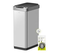 EKO Phantom-T Poubelle verticale avec détecteur de mouvement Finition en acier inoxydable brossé 50 l