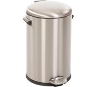 EKO - Poubelle à pédale Belle Deluxe 12 litres - Acier inoxydable et plastique - Acier inoxydable mat