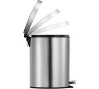 Poubelle métal inox à pédale ronde, 5 litres