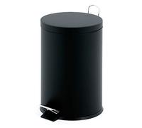 EKO Poubelle à pédale ronde en métal avec seau intérieur en plastique Noir 12 litres