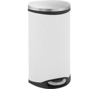 EKO - Poubelle à pédale Shell Bin 30 litres - Acier et plastique - Blanc, acier inoxydable mat