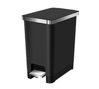 EKO Poubelle Cuisine 10L avec Couvercle Flip N’ Click | Compacte pour Salle de Bain ou Cuisine | INOX Anti-Traces avec Seau Intérieur Amovible | Base Antidérapante et Design Moderne
