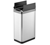 EKO Poubelle Cuisine Automatique 50L Phantom-T | Capteur Mains Libres | Acier INOX Brossé Anti-Traces | Fermeture Silencieuse Salle Bain