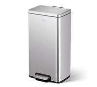 EKO Poubelle Cuisine Madison 30L avec Pédale | Acier INOX Anti-Traces | Fermeture Ralentie et Silencieuse | Compact Moderne Salle Bain