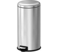 EKO Poubelle Cuisine Serene 30L avec Pédale | Rectangulaire Acier INOX Anti-Traces | Fermeture Ralentie Silencieuse | Salle Bain