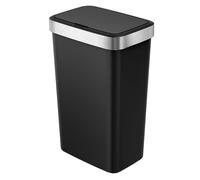 EKO | Poubelle de Cuisine 50 L avec capteur Automatique et Fermeture en Douceur | Poubelle Noire à Piles | Finition Anti-Traces de Doigts, Base antidérapante et Support de Sac