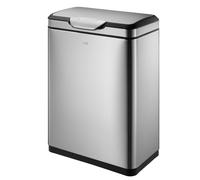 EKO - Poubelle Touch Pro 20+20 litres - Stainless steel Plastic - Mat inox