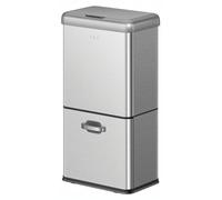 EKO - Poubelle Vintage Sensor 32+18 litres - Acier thermolaqué ABS - Acier inoxydable mat