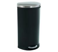 EKO - Shell Bin Poubelle à pédale 30 litres - steel Plastic - Noir