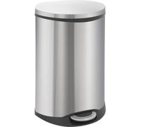 EKO - Shell Bin Poubelle à pédale 50 litres - Stainless steel Plastic - Matt Stainless Steel