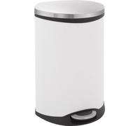 EKO - Shell Bin Poubelle à pédale 50 litres - Steel Plastic - Blanc, inox mat