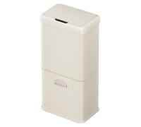 EKO - Vintage Sensor Poubelle 32+18 litres - Acier inoxydable - Crème vanille